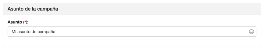 Añade un asunto creando campañas de email marketing - Mensagia