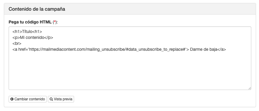 Añade tu propio HTML en campañas de email marketing - Mensagia