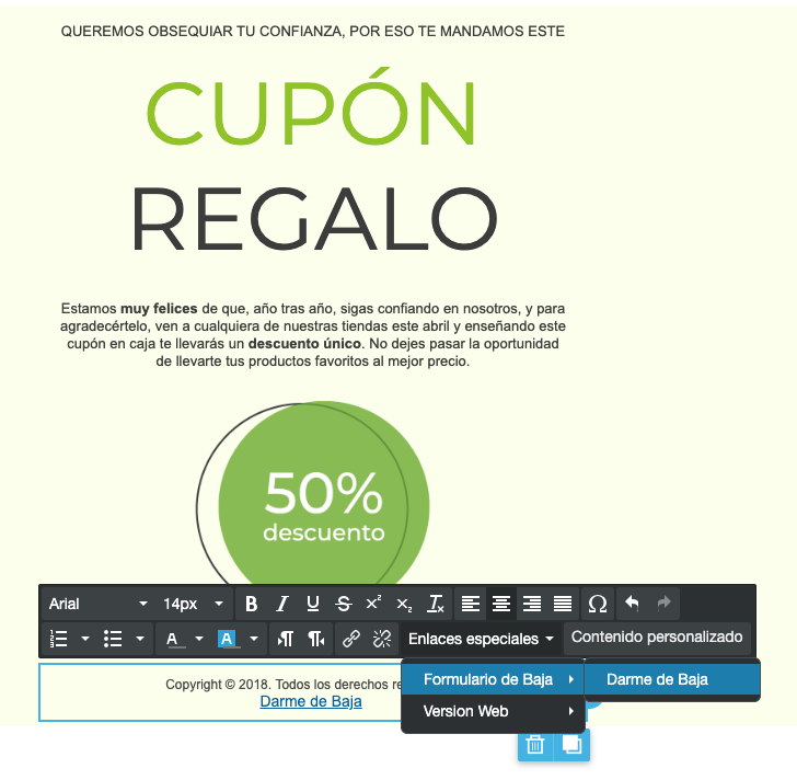 Añade el formulario de baja en tus envíos email- Mensagia