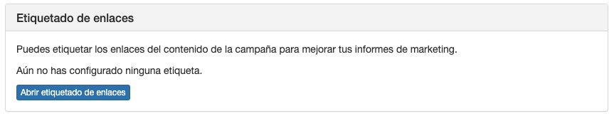 Panel de Etiquetado de enlaces - Mensagia